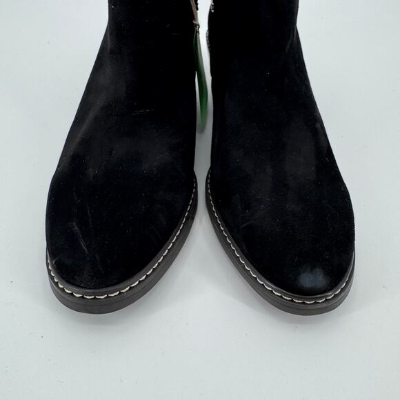 Sam Edelman Women's Black Suede Pryce Leather Heeled Ankle Booties Size 8 - Picture 9 of 12